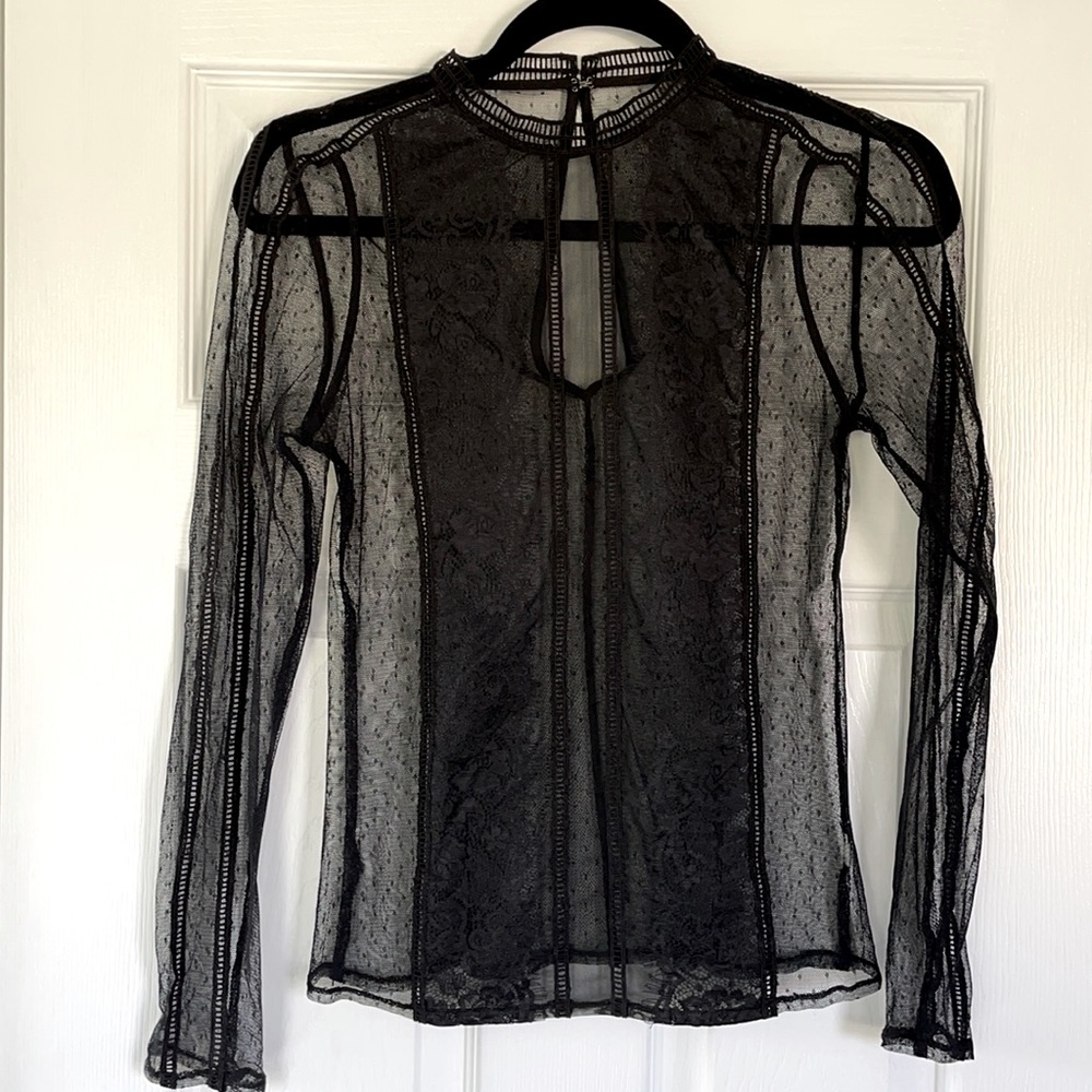 Sheer black lace party top